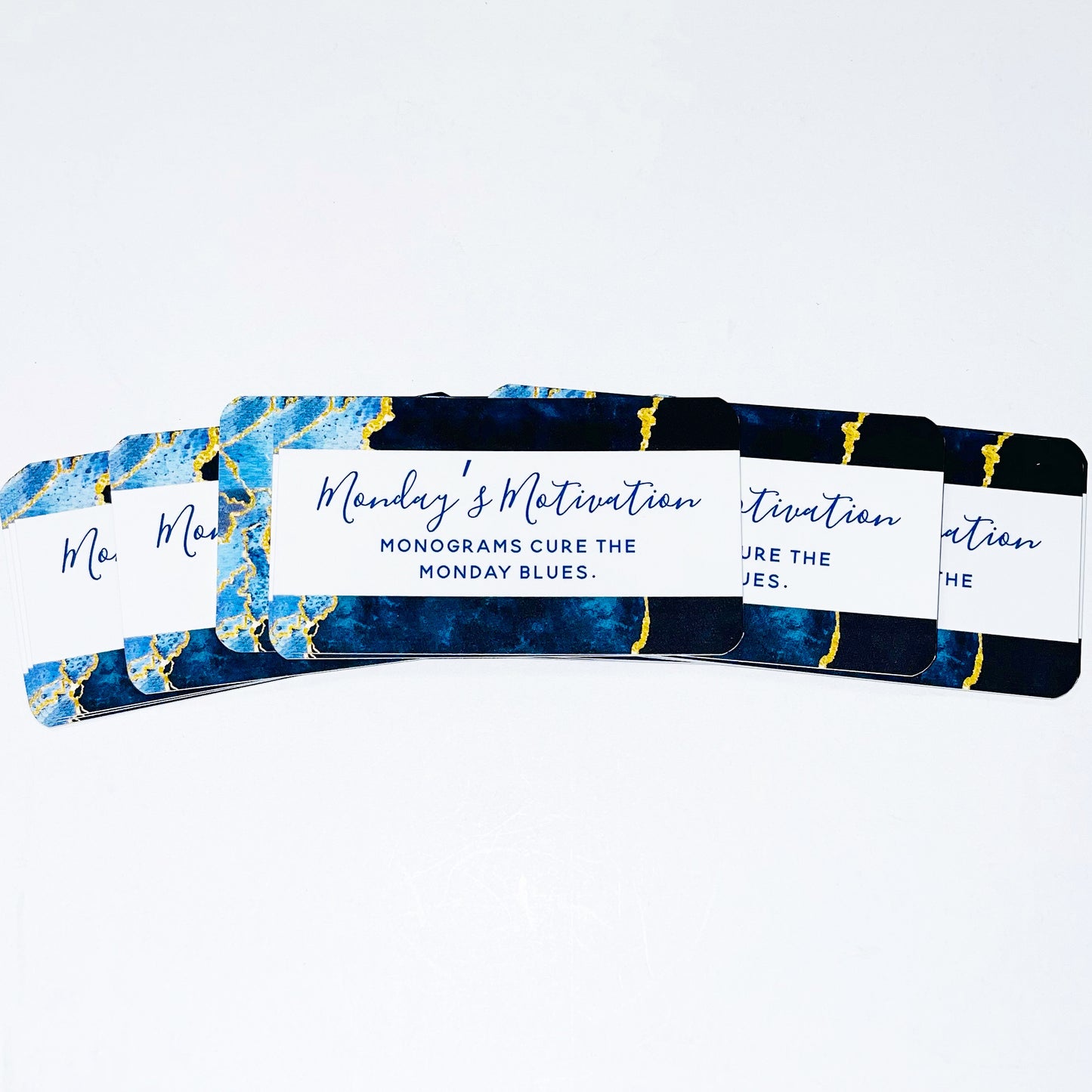 Monday’s Motivation Monogram Blues Planner Card