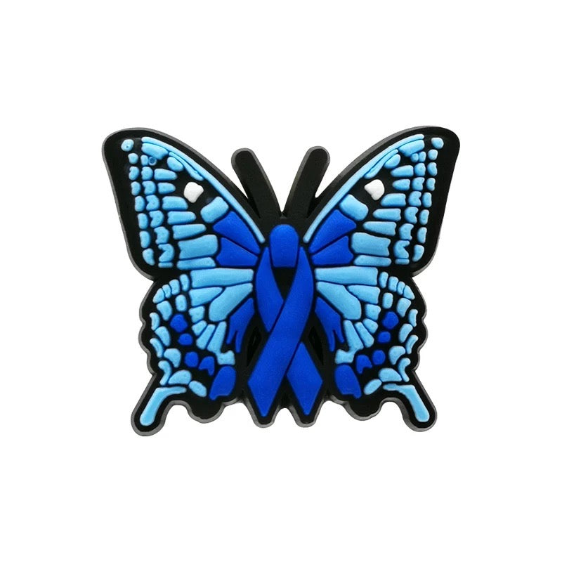 October Awareness Ribbon Shoe Charms | Breast Cancer | Down Syndrome | Liver Cancer | Men’s Health | World Mental Health Day