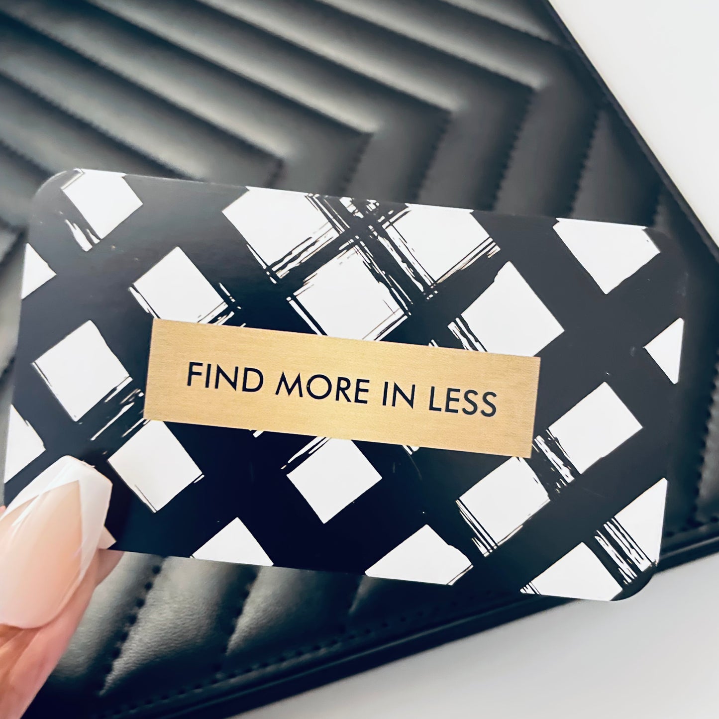 Minimalism Find More In Less Planner Card