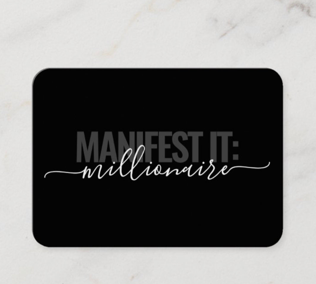 Manifest It Millionaire Double Sided Planner Card
