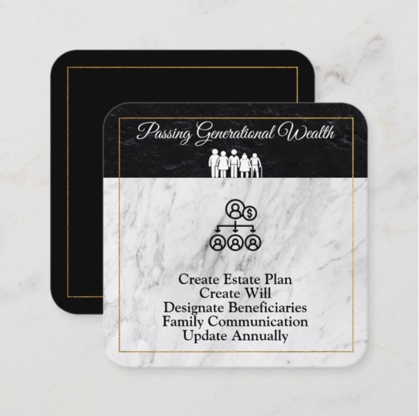 Passing Generational Wealth Estate Planning Planner Card