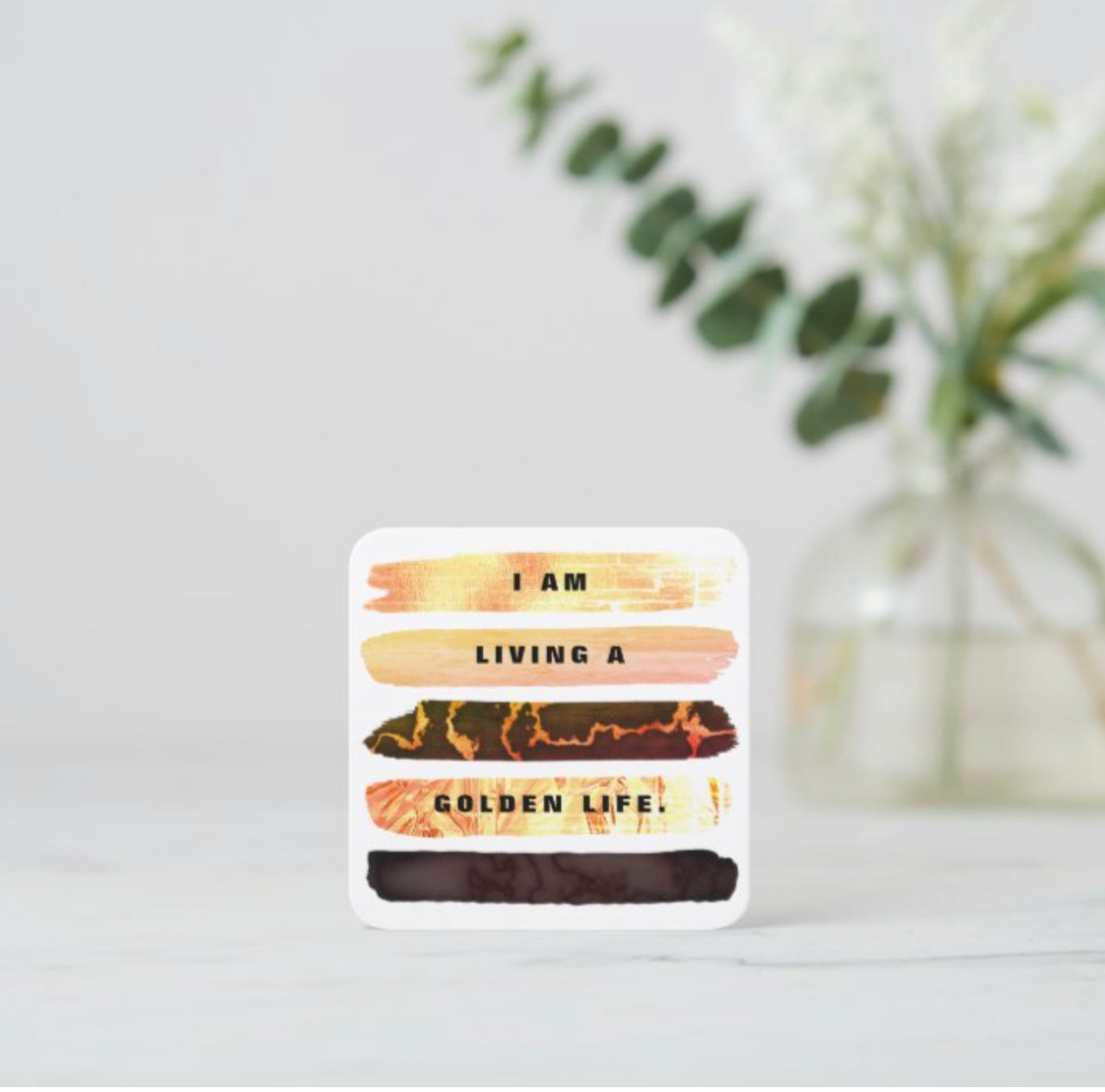 I Am Living A Golden Life Affirmation Planner Card