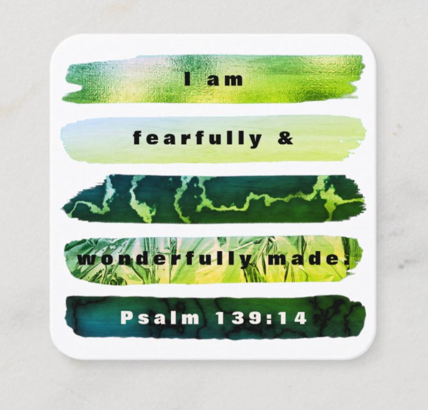 I Am Fearfully & Wonderfully Made Psalm 139 Affirmation Planner Card