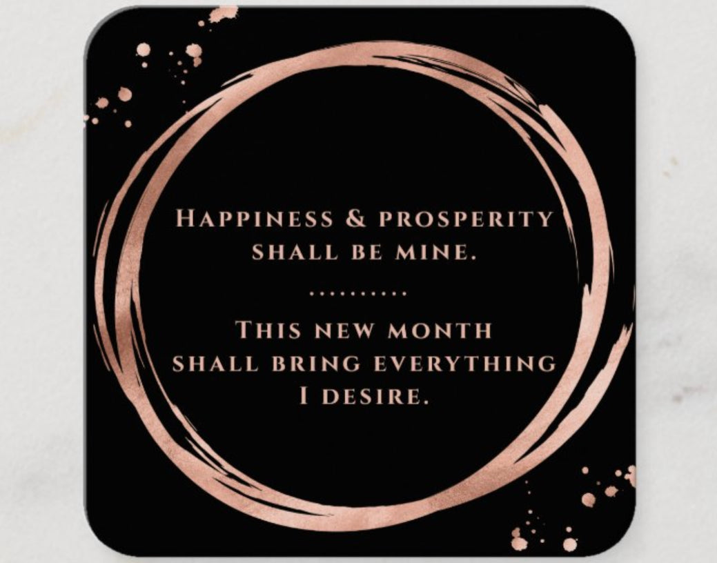 New Month Happiness Prosperity Double Sided Planner Card