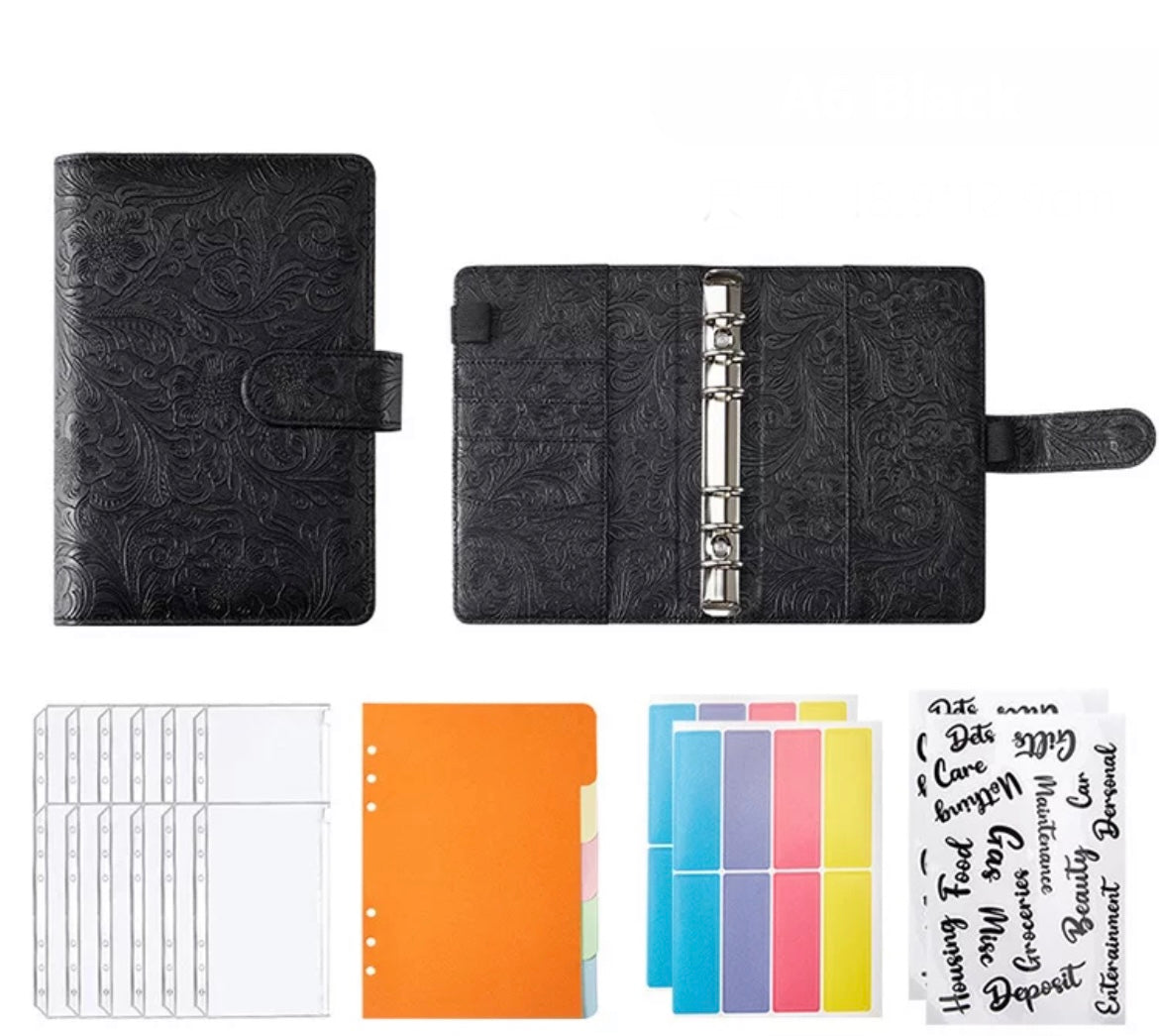 Embossed Personal Ring Planner Cover with Budget Sheets, Stickers, & Envelopes