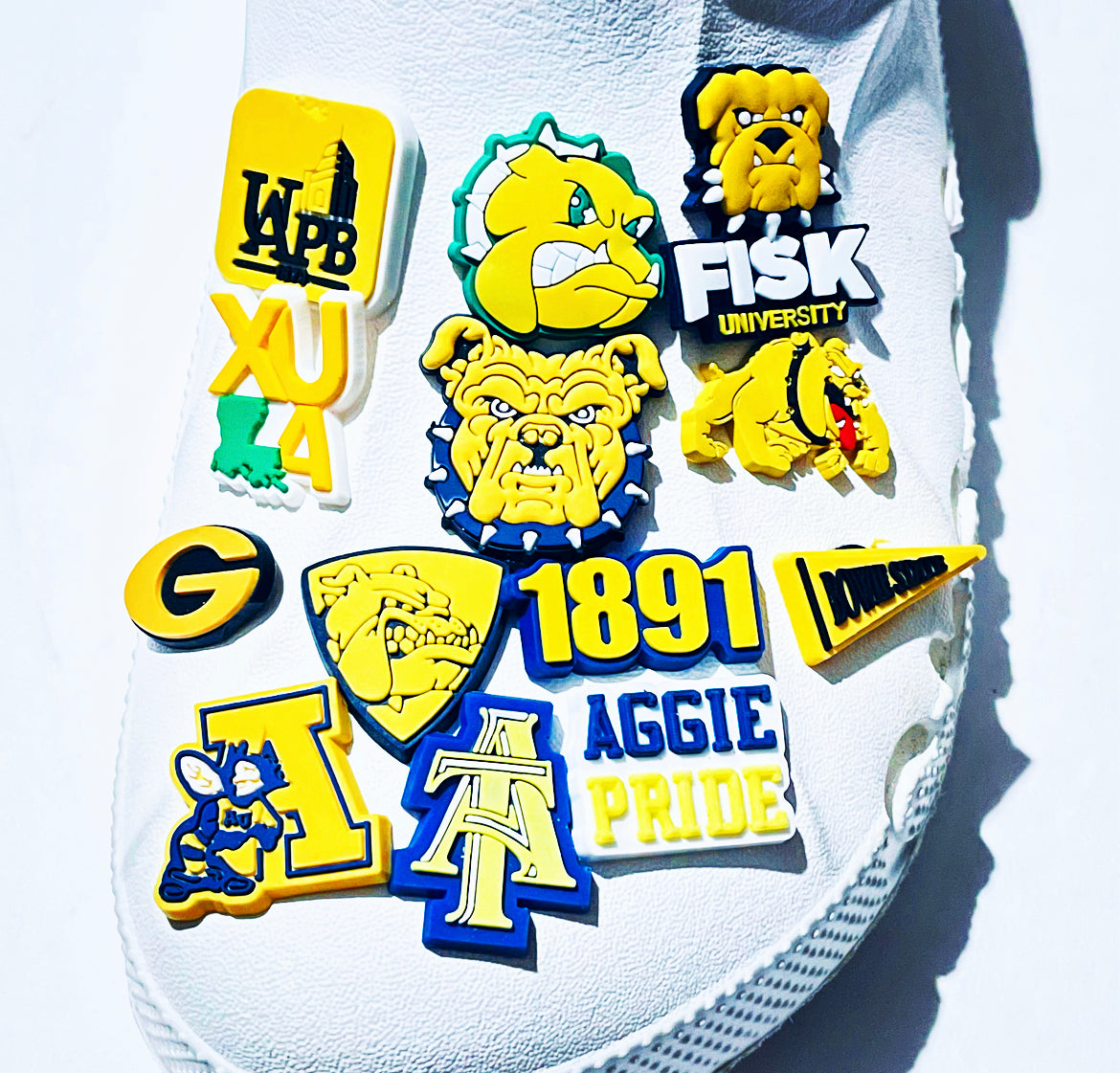 HBCU Shoe Charm - Allen | Arkansas Pine Bluff | Bowie| Fisk | Grambling | Jarvis Christian | NC A&T | Xavier | Wilberforce