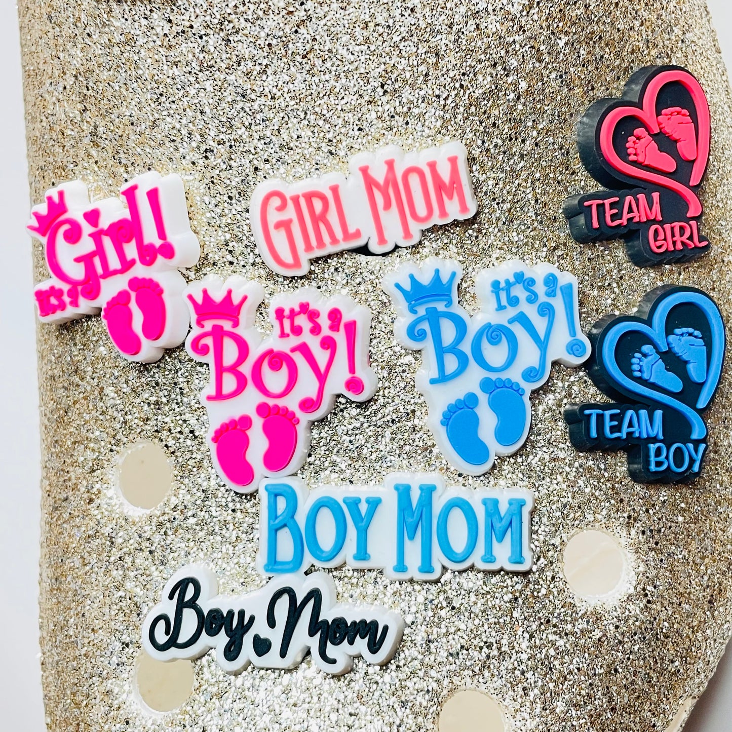 Gender Reveal Boy Mom & Girl Mom Shoe Charm