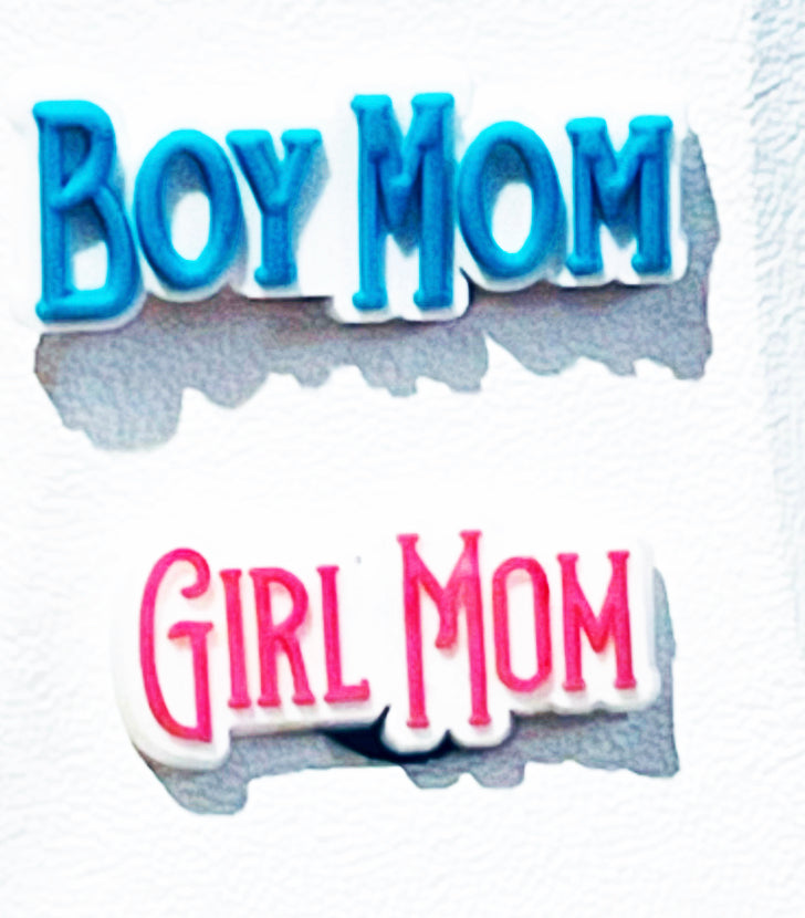 Gender Reveal Boy Mom & Girl Mom Shoe Charm