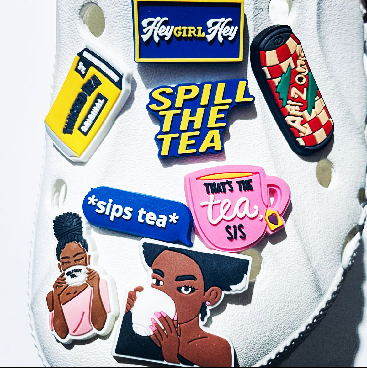 Sips & Spill the Tea Lovers Beverage Shoe Charms