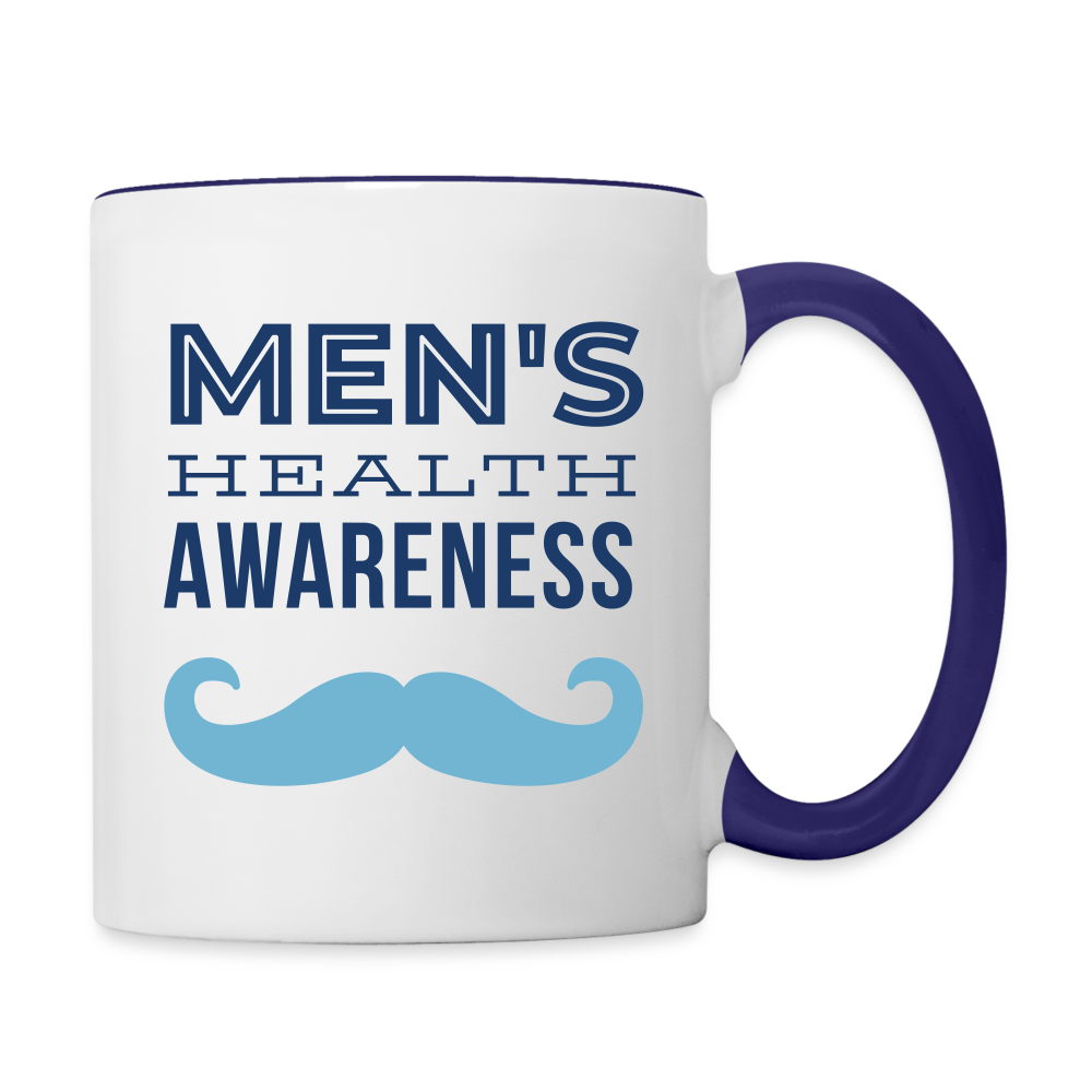 Men Health Awareness Coffee Mug - white/cobalt blue