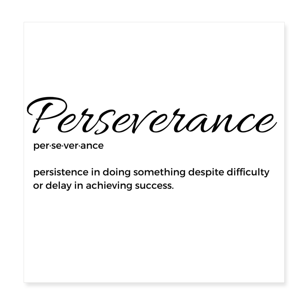 Perseverance Poster 8x8 - white