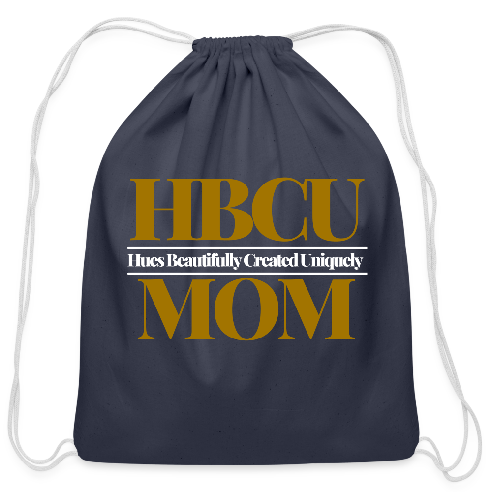 HBCU Mom Cotton Drawstring Bag - navy
