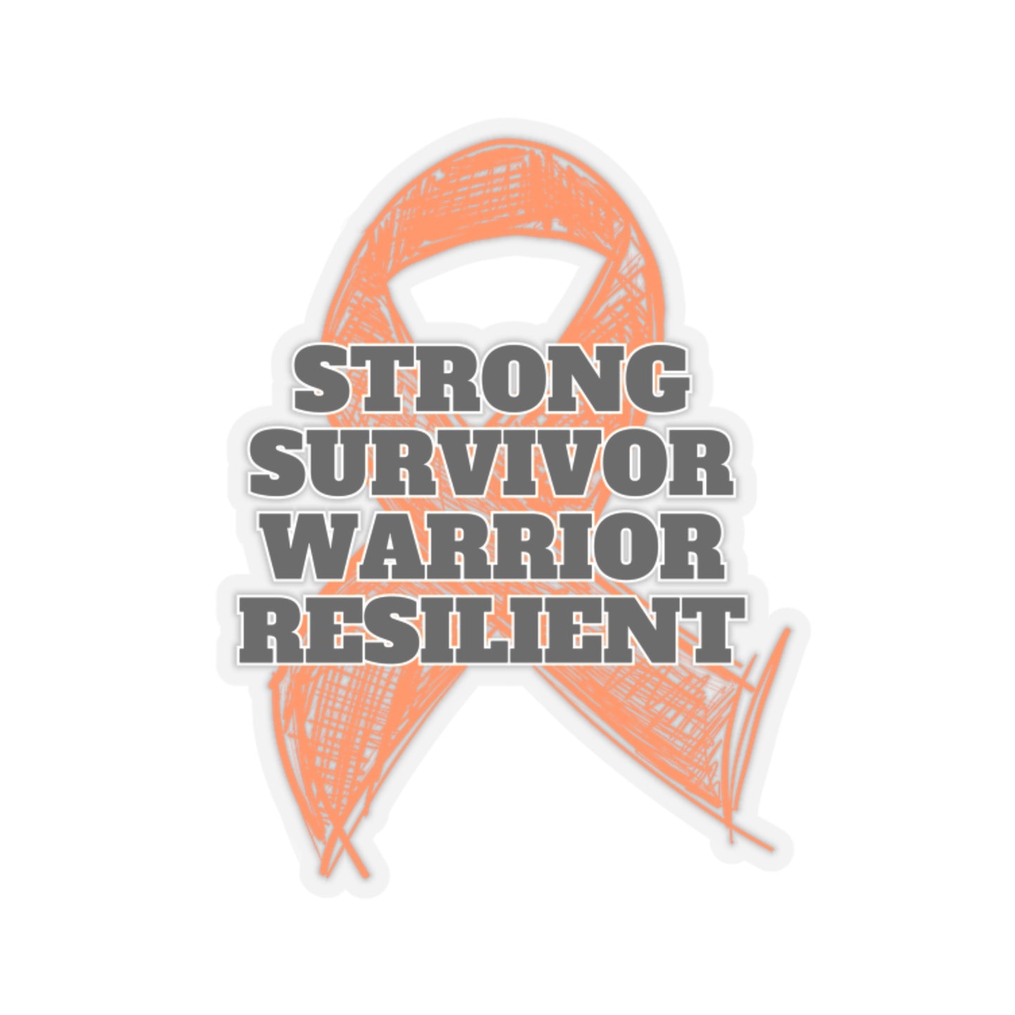 Strong Survivor Warrior Resilient Orange Ribbon Kiss-Cut Stickers