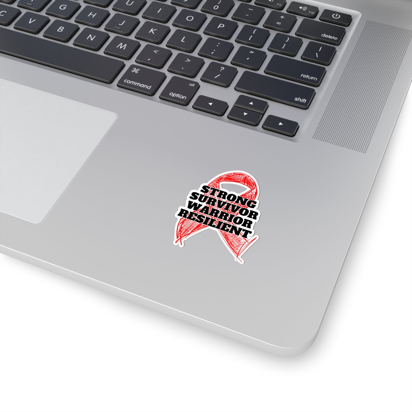 Strong Survivor Warrior Resilient Red Ribbon Kiss-Cut Stickers
