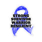 Strong Survivor Warrior Resilient Blue Ribbon Kiss-Cut Stickers