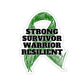 Strong Survivor Warrior Resilient Green Ribbon Kiss-Cut Stickers