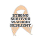 Strong Survivor Warrior Resilient Peach Ribbon Kiss-Cut Stickers