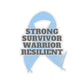 Strong Survivor Warrior Resilient Light Blue Ribbon Kiss-Cut Stickers