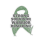 Strong Survivor Warrior Resilient Green Ribbon Kiss-Cut Stickers