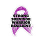 Strong Survivor Warrior Resilient Purple Ribbon Kiss-Cut Stickers