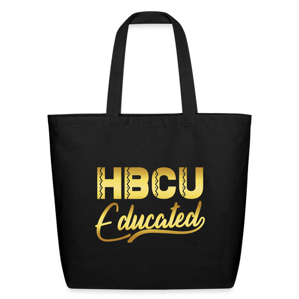 HBCU Educated Gold Eco-Friendly Cotton Tote - black