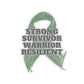 Strong Survivor Warrior Resilient Green Ribbon Kiss-Cut Stickers