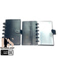 Smooth Black Leather Discbound Accessory Organizer | Cash Envelope System