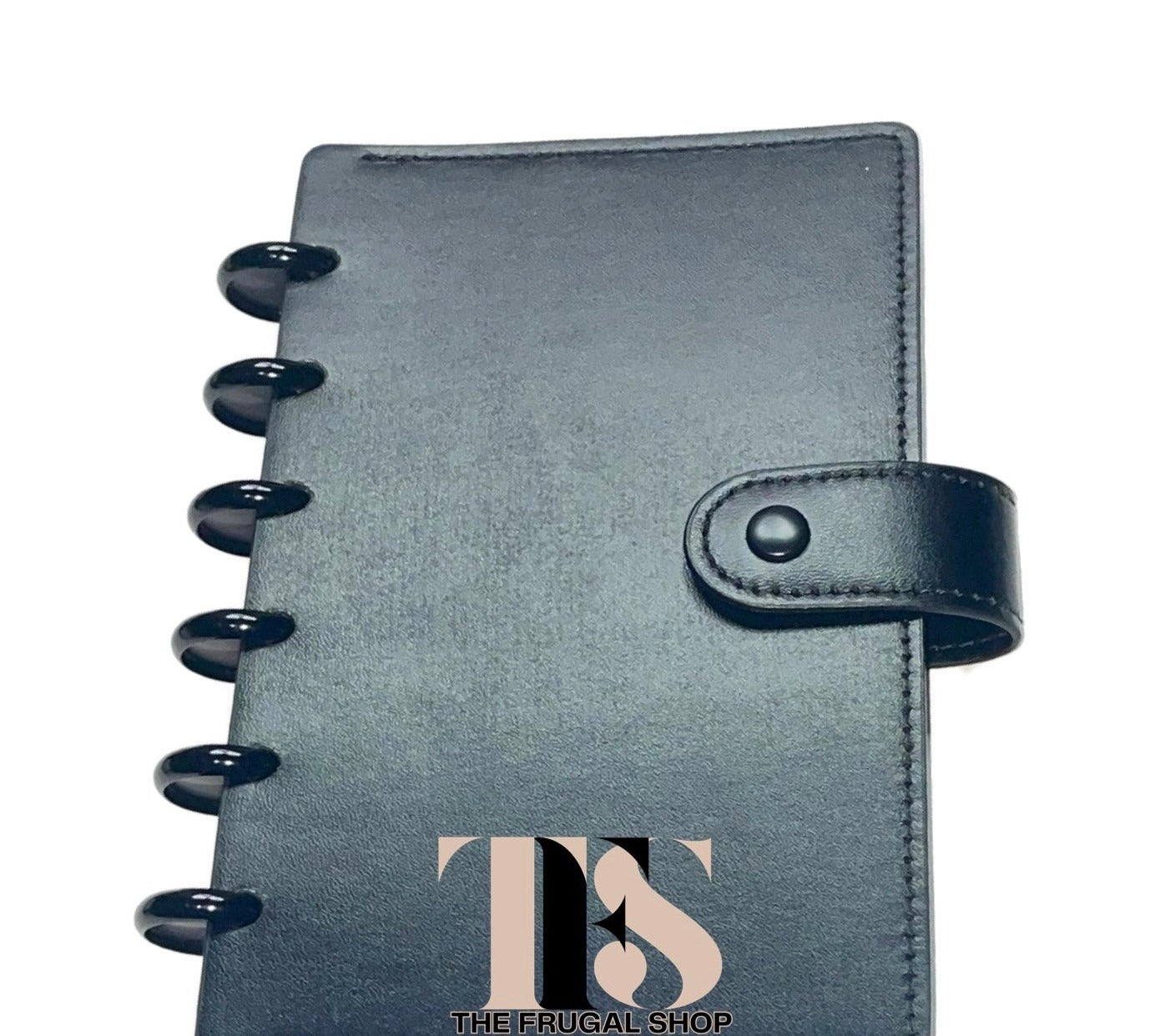 10 Cash Envelopes System | Organizer | Smooth Black Leather Discbound