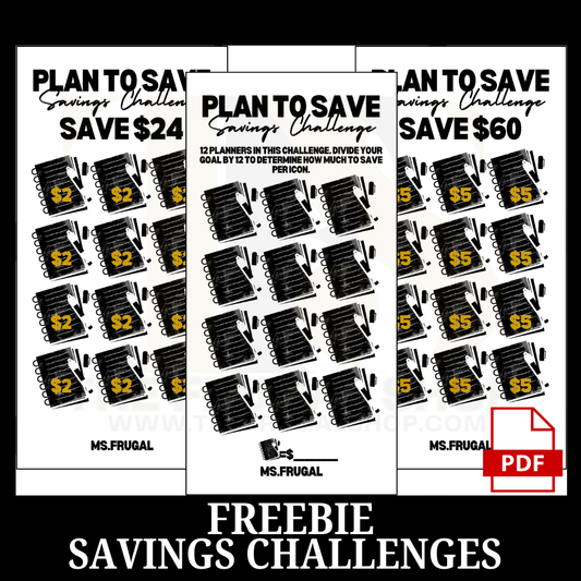 Plan to Save Savings Challenges Bundle - 3 Printable Cash Stuffing Challenges