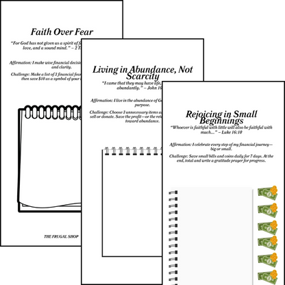 Faith and Finances: 52-Week Scripture-Based Savings Challenge | Printable Tithe & Savings Tracker for Ring/Discbound Systems