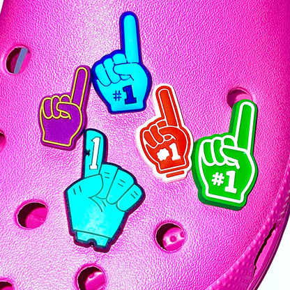 Number 1 Finger Hashtag Shoe Charm