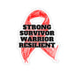 Strong Survivor Warrior Resilient Red Ribbon Kiss-Cut Stickers