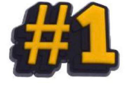 Number 1 Finger Hashtag Shoe Charm