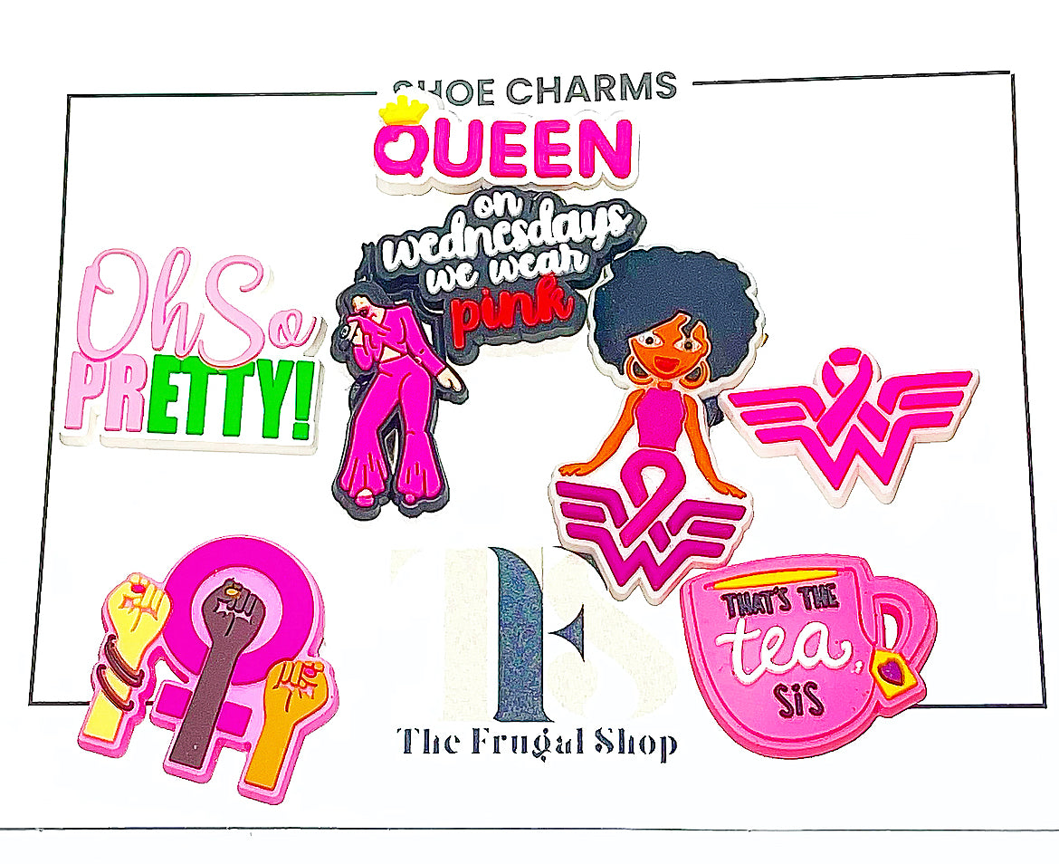 On Wednesdays Pretty Girls Wear Pink Shoe Charm