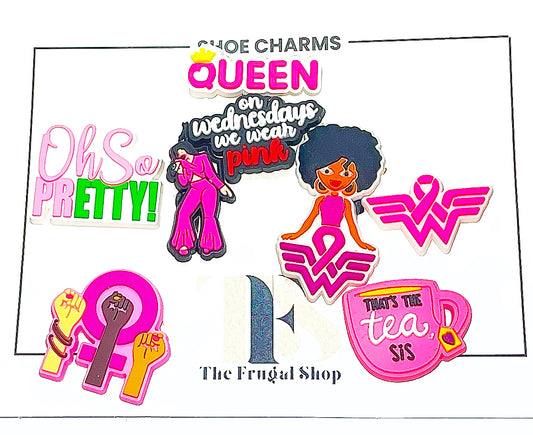 On Wednesdays Pretty Girls Wear Pink Shoe Charm