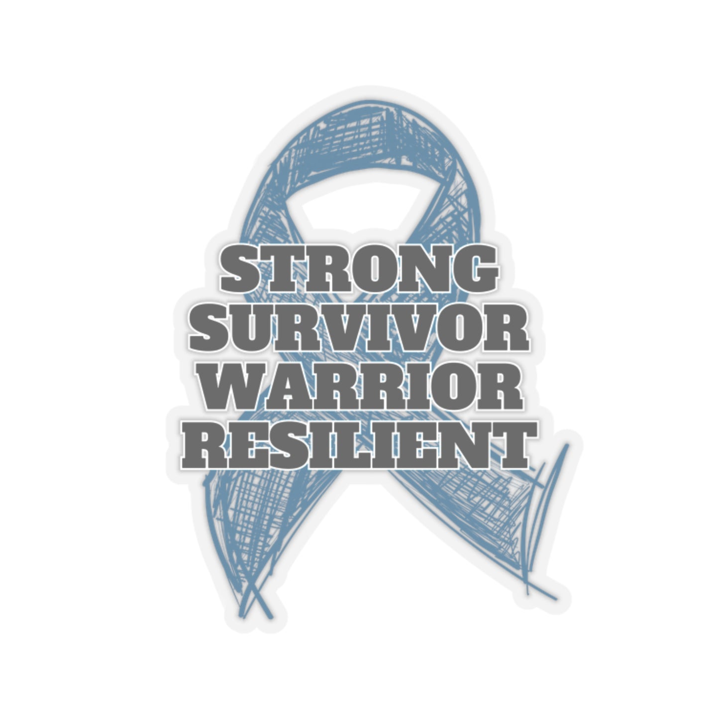 Strong Survivor Warrior Resilient Teal Ribbon Kiss-Cut Stickers
