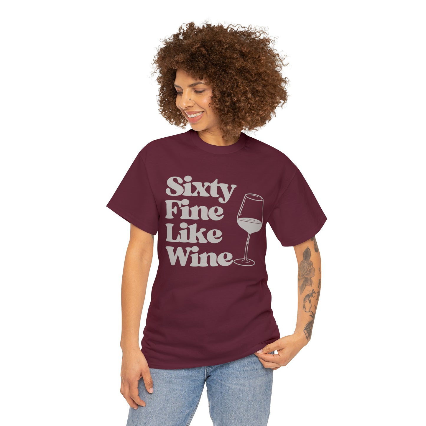 Sixty Fine as Wine Birthday Unisex Heavy Cotton Tee