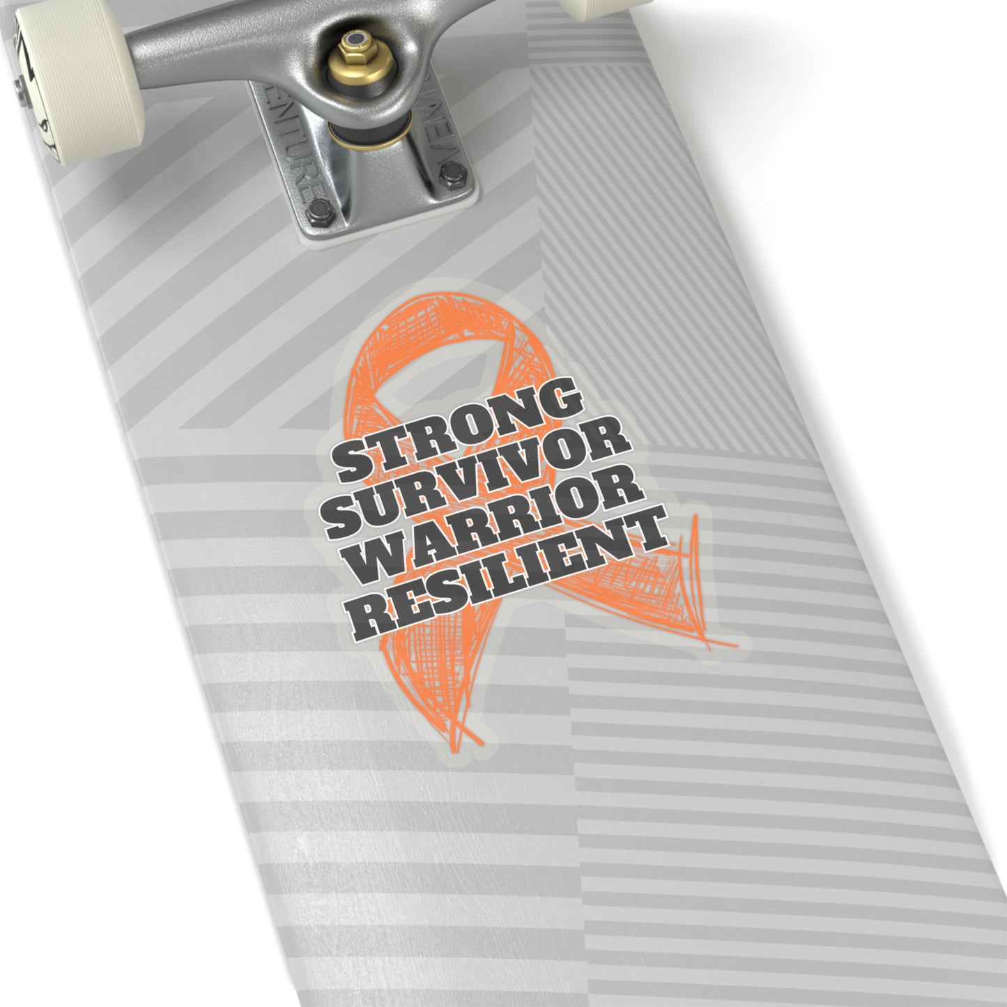 Strong Survivor Warrior Resilient Orange Ribbon Kiss-Cut Stickers