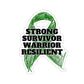 Strong Survivor Warrior Resilient Green Ribbon Kiss-Cut Stickers