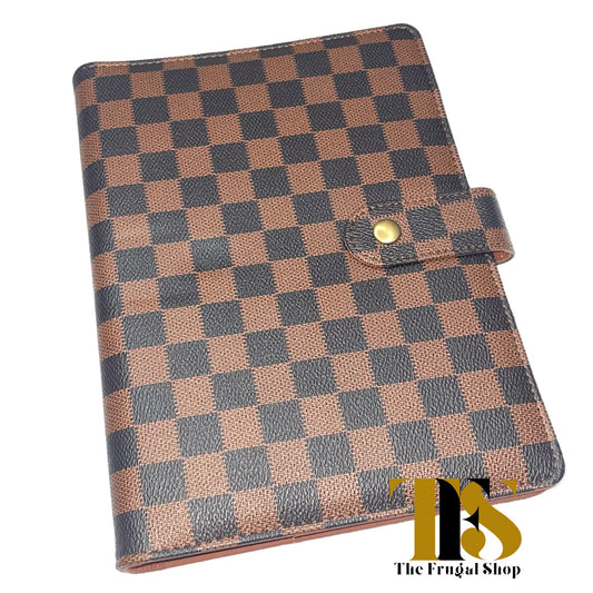 A5 Checkerboard Brown Ring Planner Cover