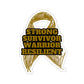 Strong Survivor Warrior Resilient Gold Ribbon Kiss-Cut Stickers