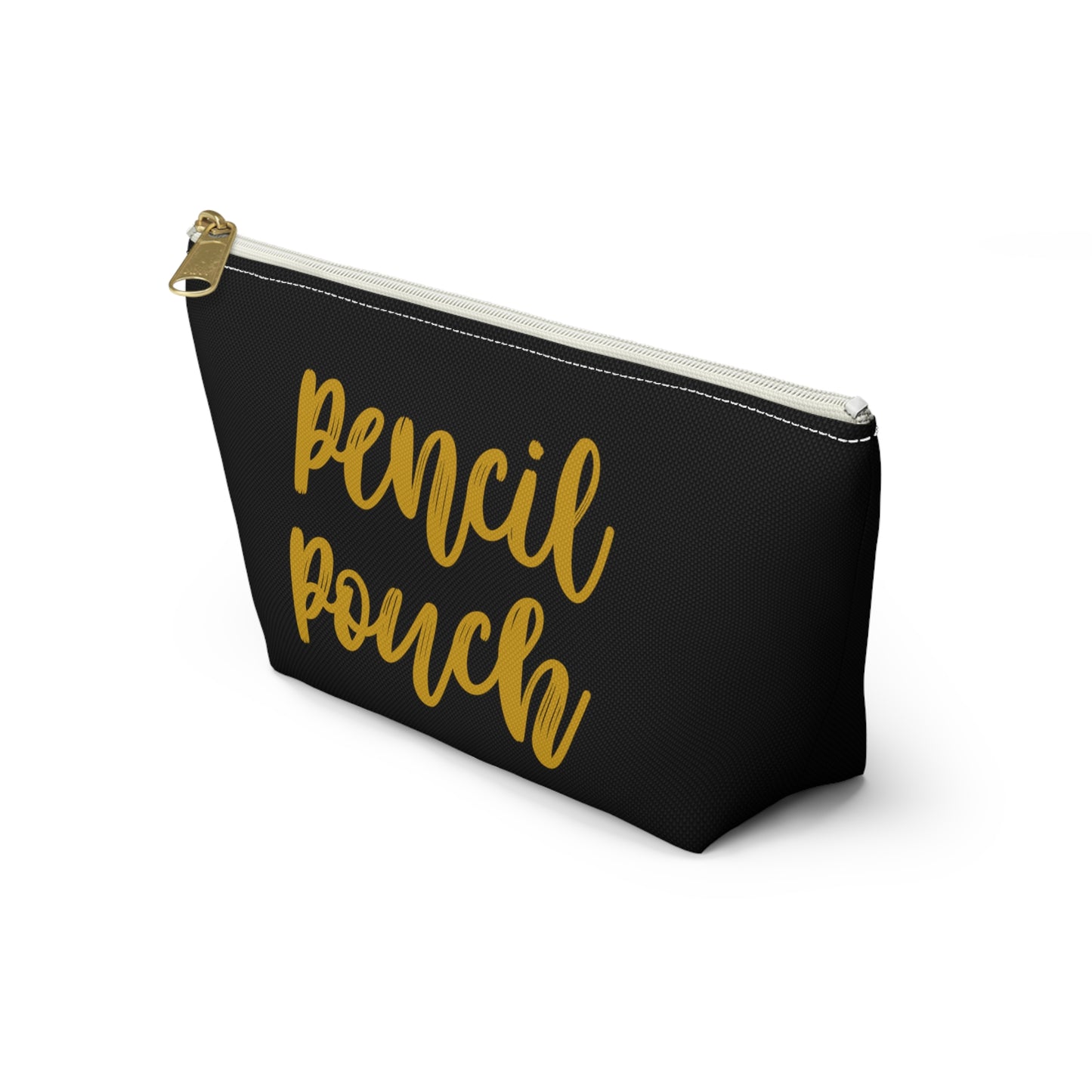 Pencil Pouch (Gold) Accessory Pouch w T-bottom