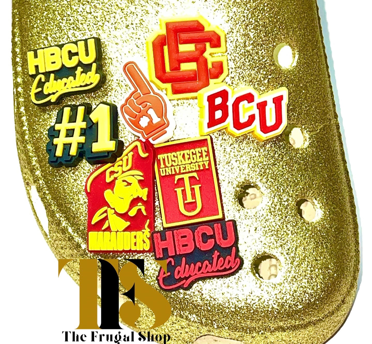 HBCU Shoe Charm- Bethune Cookman, Central State, Claflin, Clark Atlanta, Langston, Maryland Eastern Shore, NC Central, Tuskegee, Winston Salem