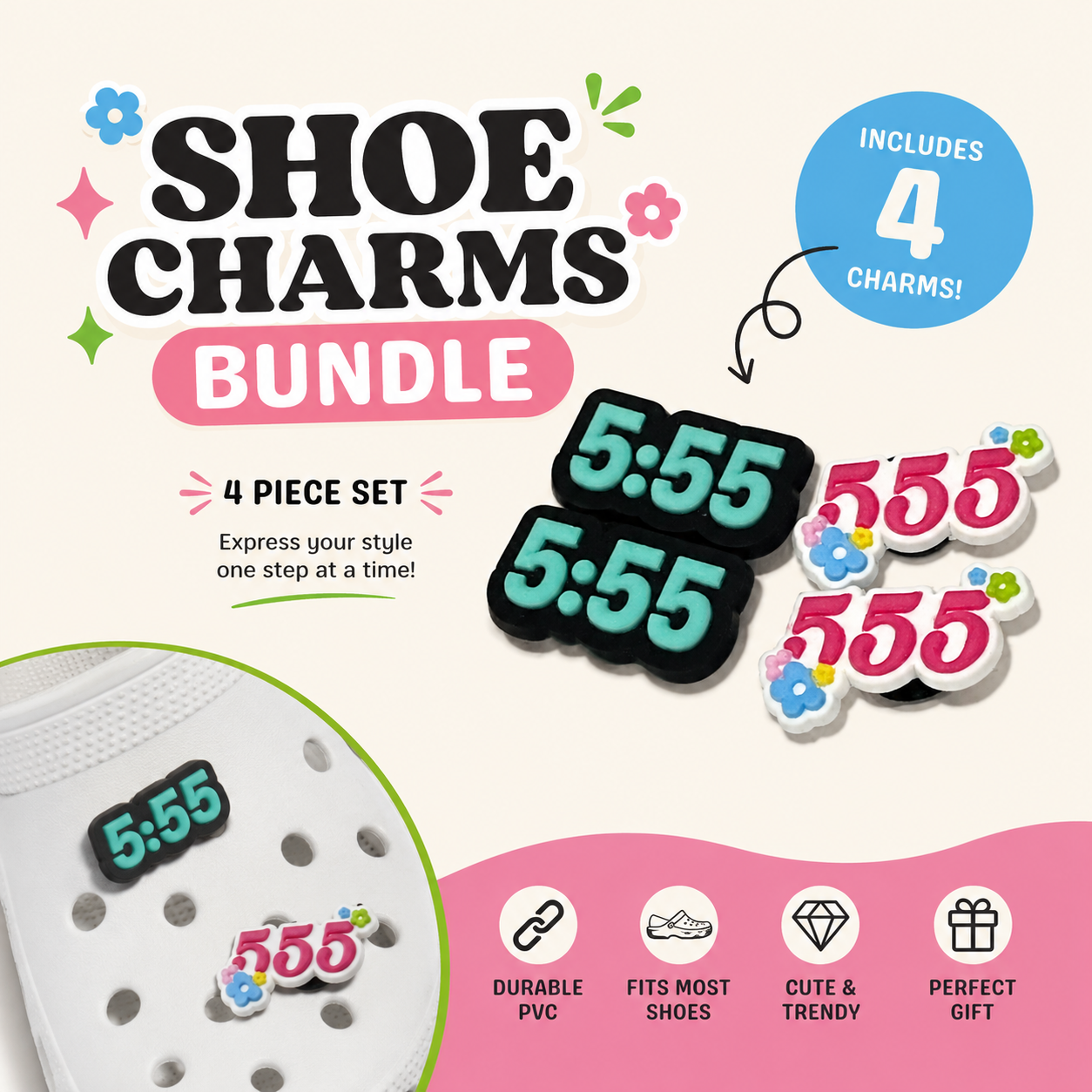 angel numbers shoe charms