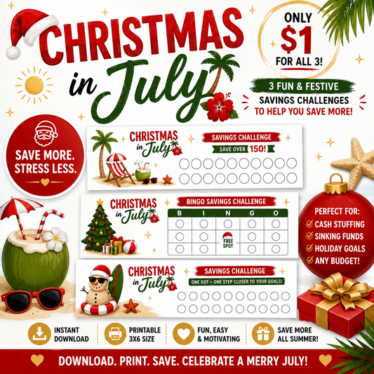 Christmas in July Savings Challenge Printable