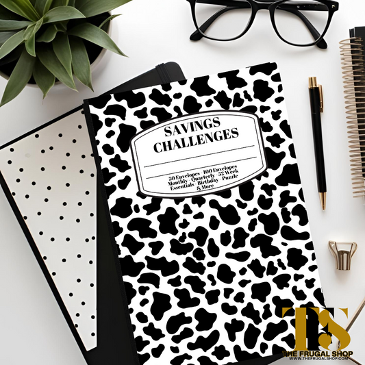 Savings Challenge Workbook | Composition Cover | 60+ Fun Ways to Save