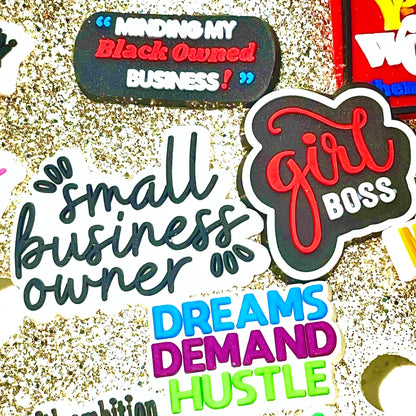 Minding My Black Owned Business Girl Boss Entrepreneur Shoe Charms