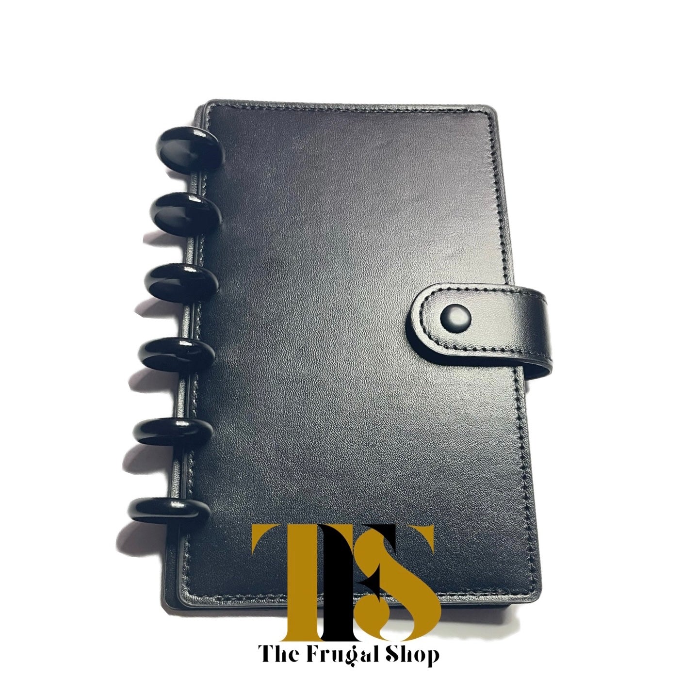 10 Cash Envelopes System | Organizer | Smooth Black Leather Discbound