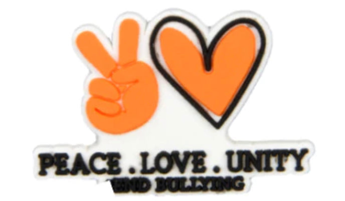 Stop Bullying Peace Love Unity Awareness Shoe Charm