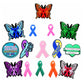 October Awareness Ribbon Shoe Charms | Breast Cancer | Down Syndrome | Liver Cancer | Men’s Health | World Mental Health Day